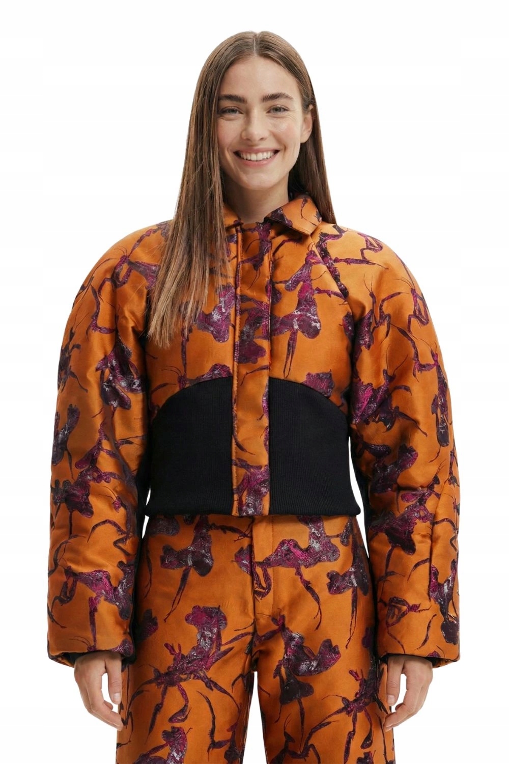 Dámská péřová bunda Desigual bomber krátká, beránek zimní vel. S