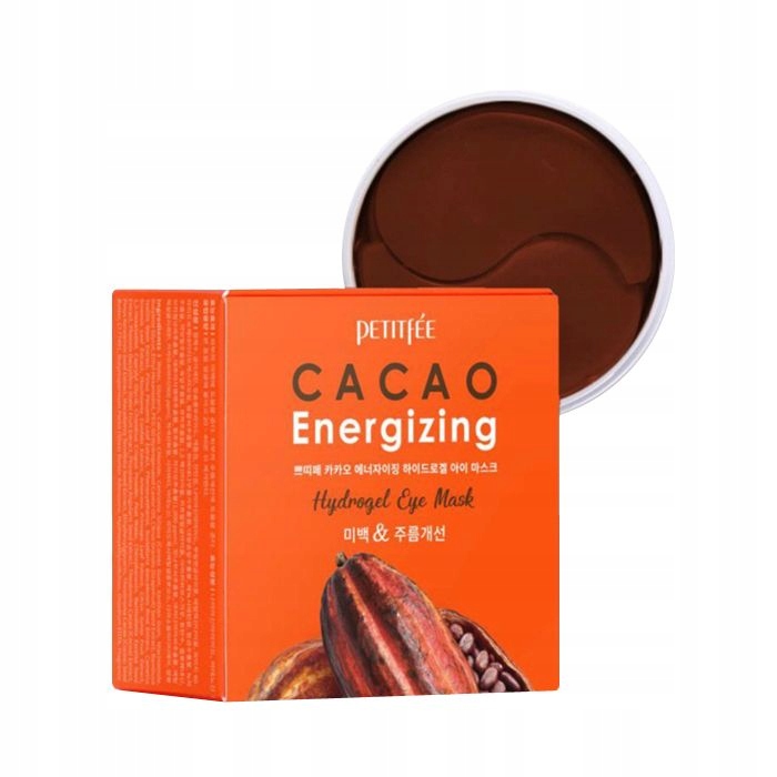 PETITFEE Cacao Energizing Hydrogel Eye Mask 84 g 60 szt. - Płatki hydrożelowe z ekstraktem z kakao o działaniu wygładzającym skórę wokół oczu — 5