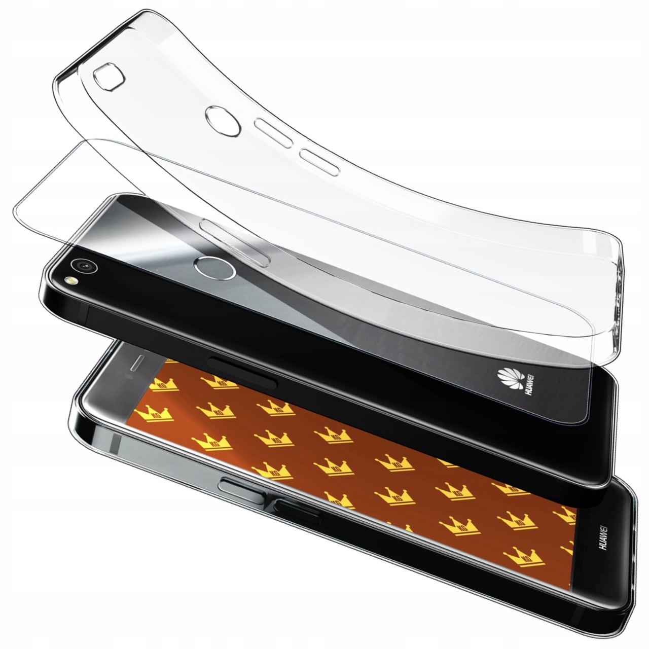 Etui Do Huawei P8 P9 Lite 2017 (Przezroczyste, Silikonowe, Guma) Szkło