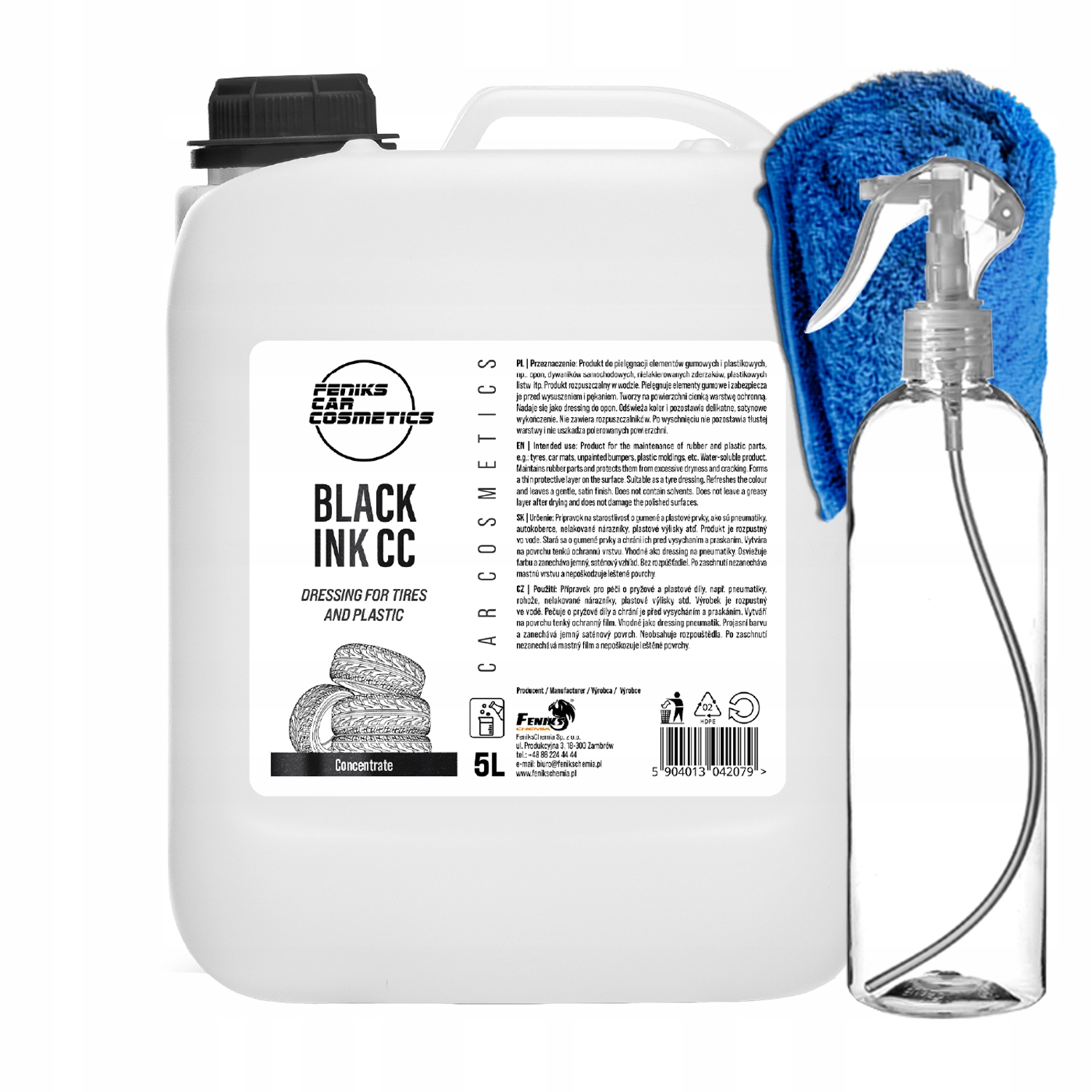 Fénix Black Ink CC 5L dressing na pneumatiky a plasty, koncentrát