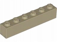 

Lego 3009 Klocek 1x6 piaskowy ciemny Nowy (2g)
