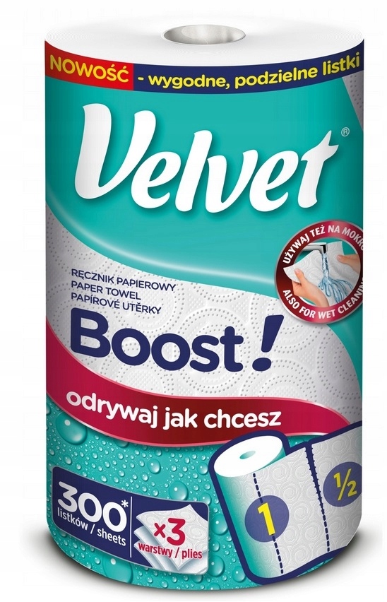 VELVET BOOST RĘCZNIK PAPIEROWY 1 ROLKA