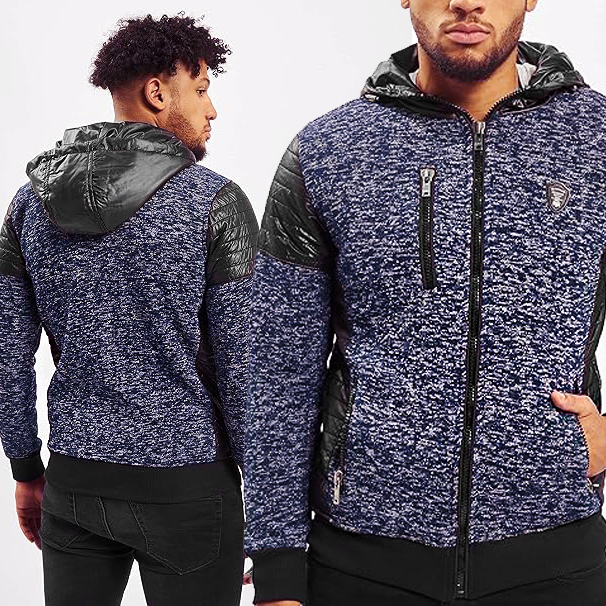 Pánský svetr mikina s kapucí Melanž Stojka