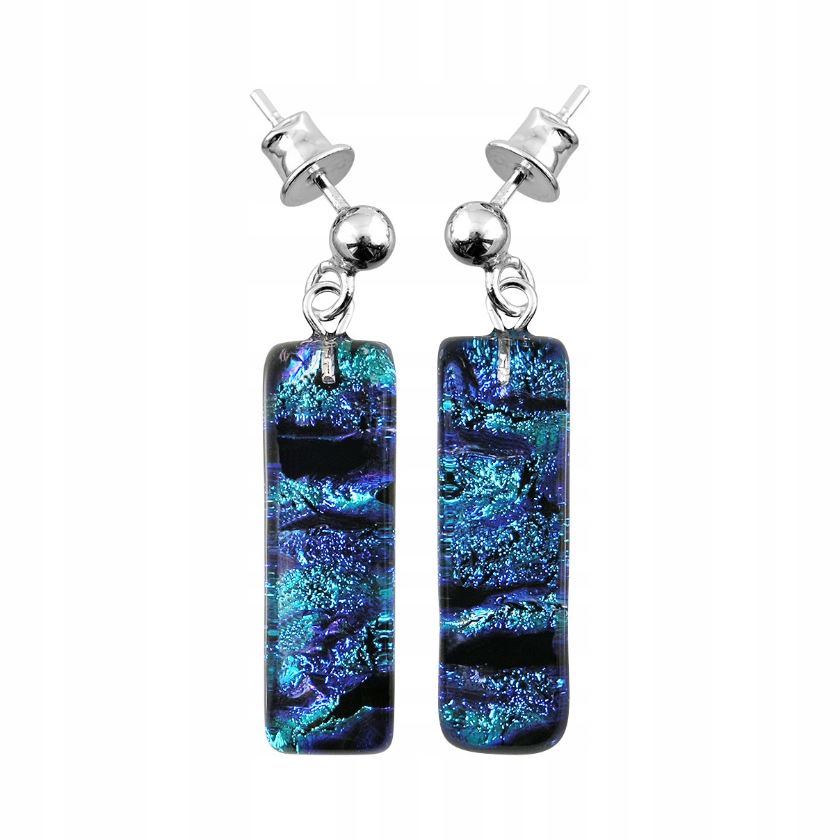 Náušnice Harf modré sklo murano