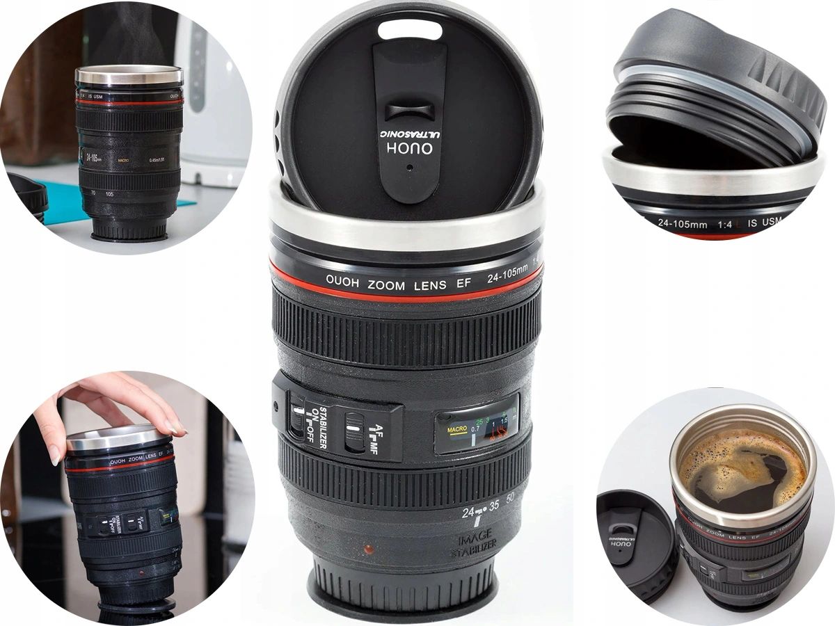 Кружка ТЕРМИЧЕСКАЯ " ОБЪЕКТИВ камеры реальный 300 мл нержавеющая сталь