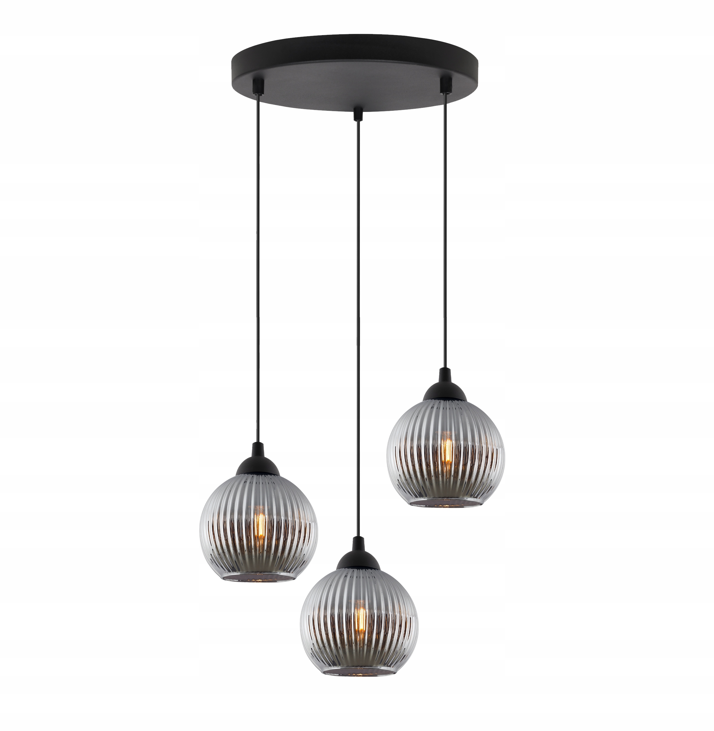Závěsná Stropní Lampa Lustr Moderní Trojitý Grafitové Skleněné Koule