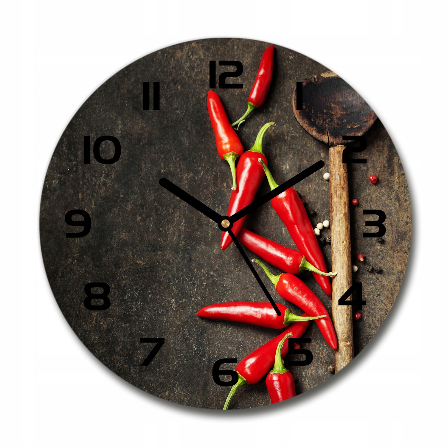 

Zegar szklany na ścianę Papryczki chilli fi 30 cm