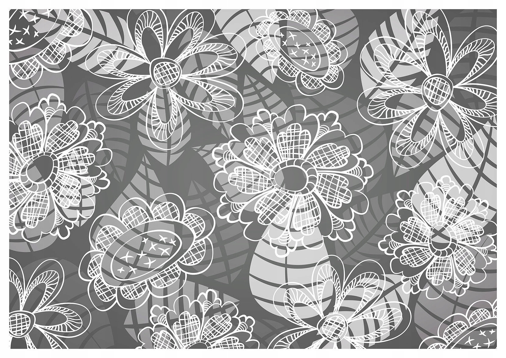 Fototapeta Biele kvety sivý vinylový vzor 460x300 lepidlo