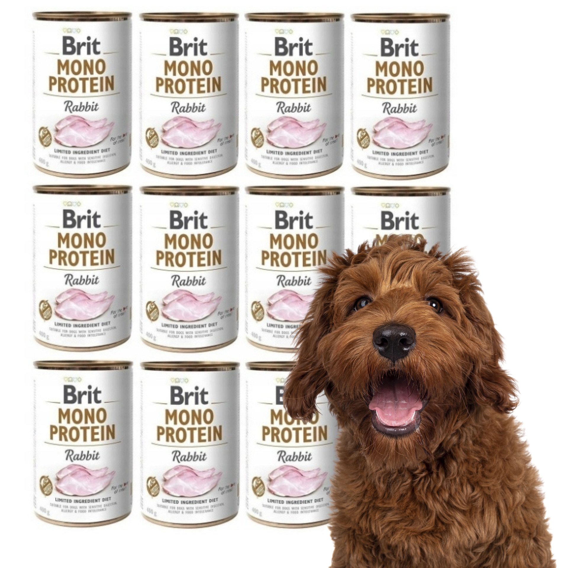 Brit Mono Protein Rabbit vlhké krmivo pro psy konzerva králík 12x400g