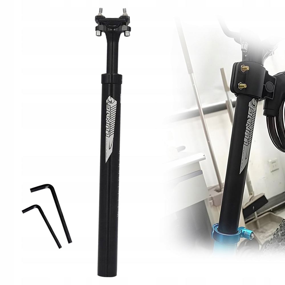 Wspornik Siodła Amortyzowany Sztyca Aluminium Czarny 30.9mm/400mm