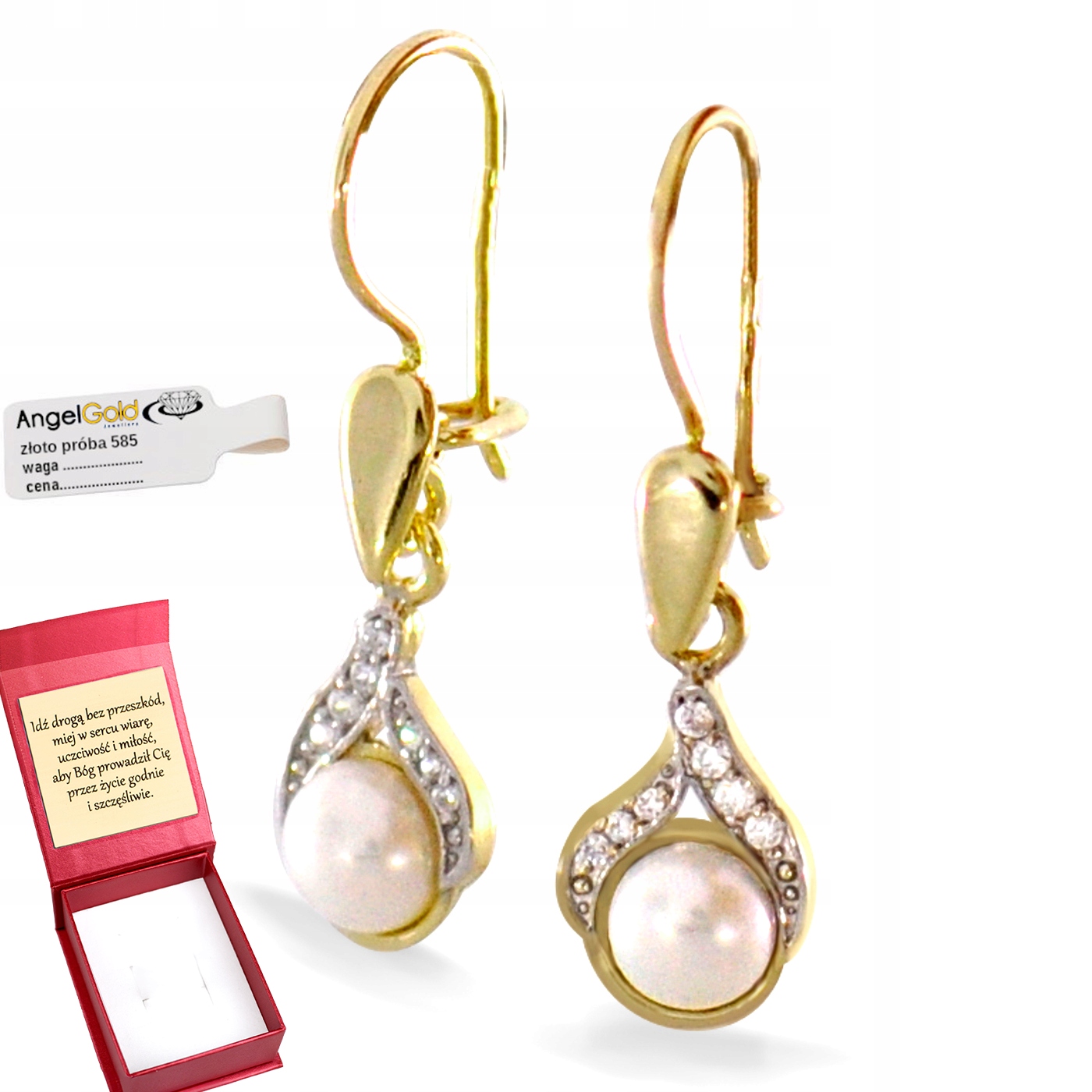 Závěsné Zlaté Náušnice S Ryzost 585 Slzovitých Květů