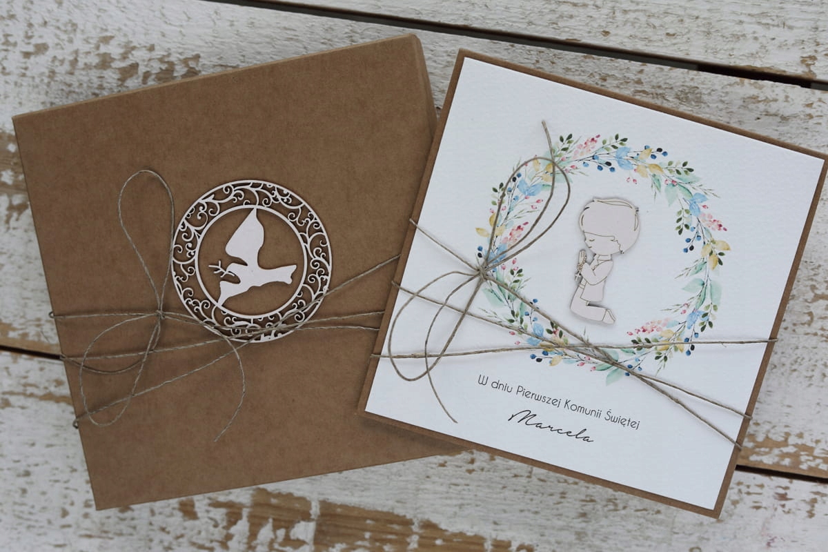 Ručně vyráběná společenská pohlednice od kmotra, kmotry