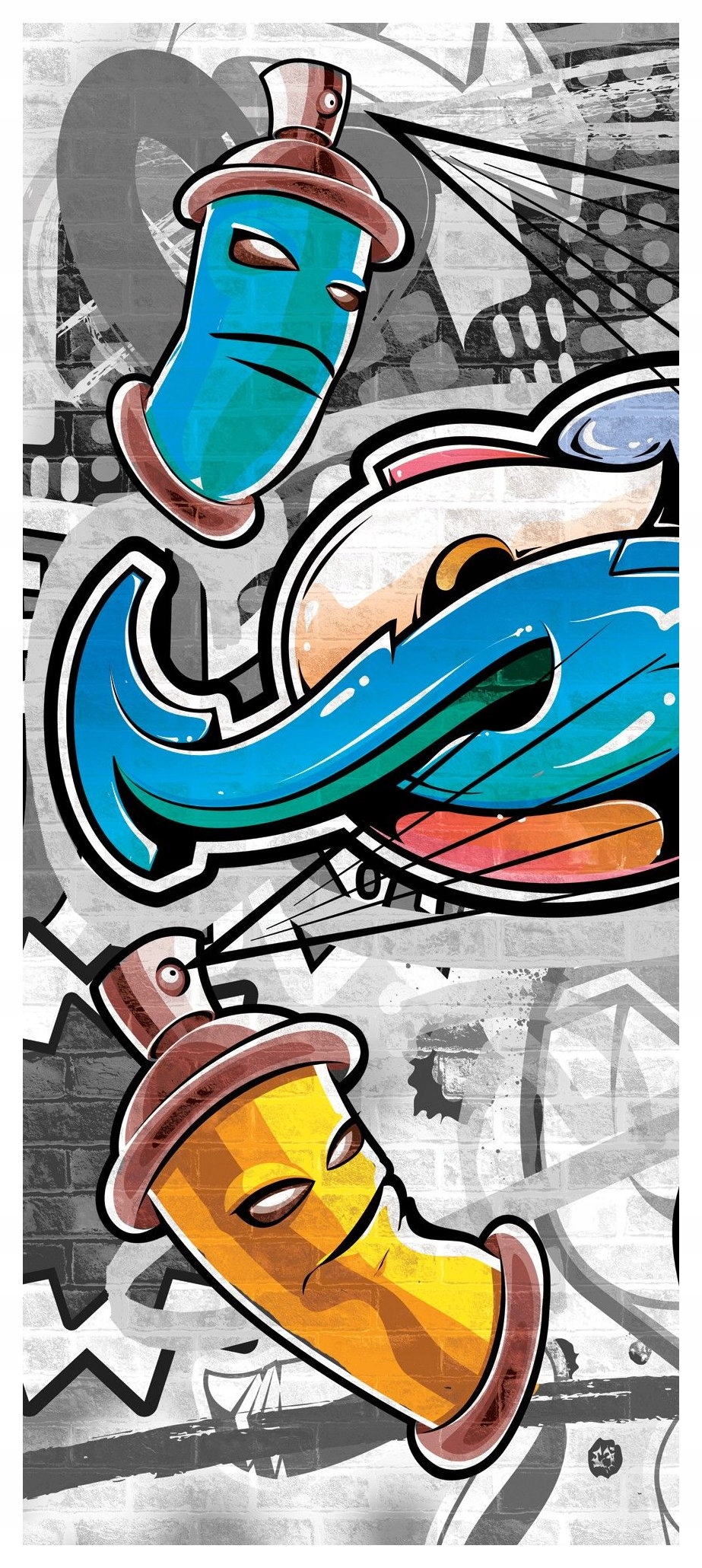 Samolepka Fototapeta Graffiti Urban Pop-Art Barevný výbuch energie 91x211