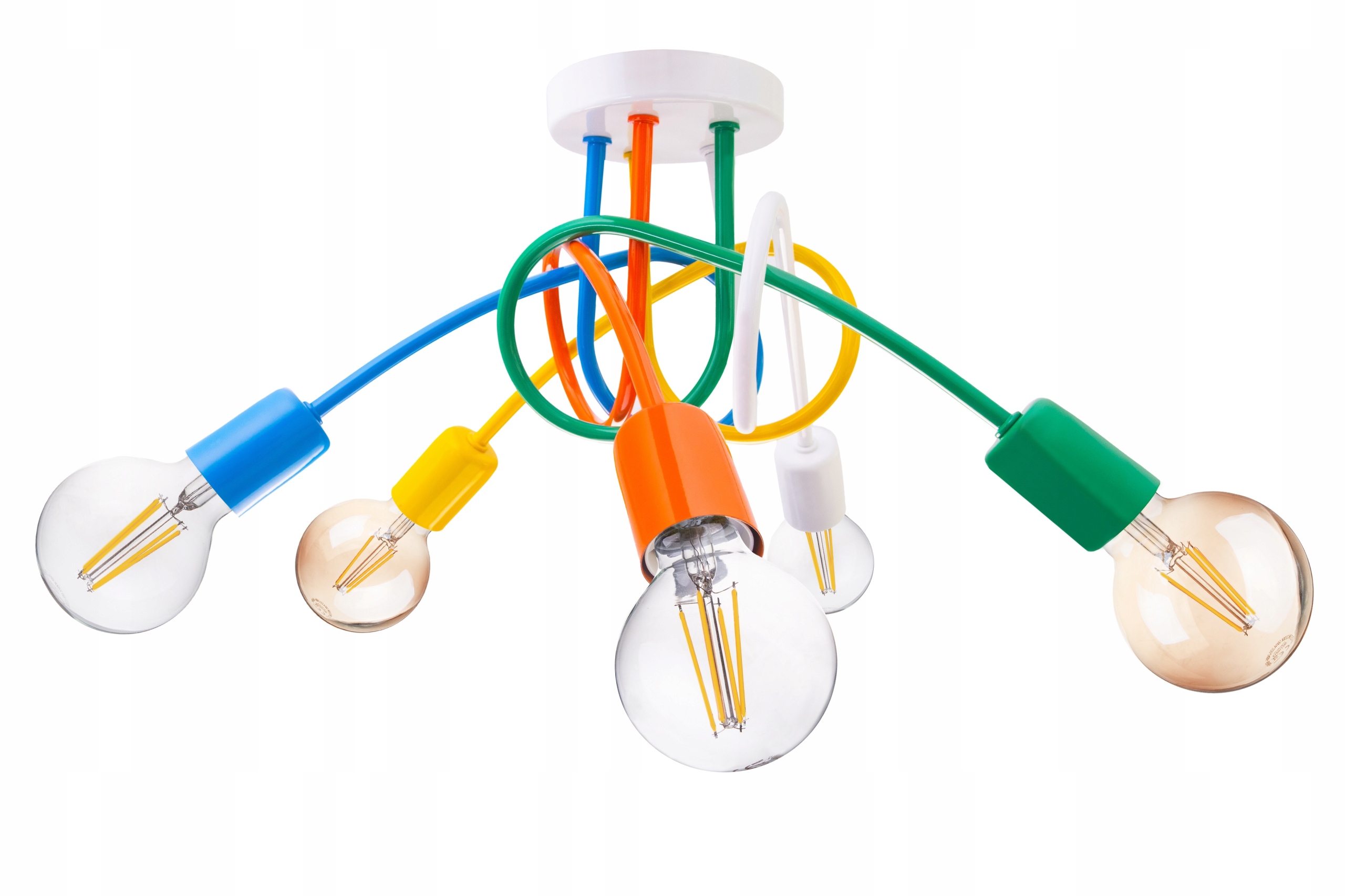 

Sufitowa Kolorowa Lampa Zwis Żyrandol Multi 5xE27