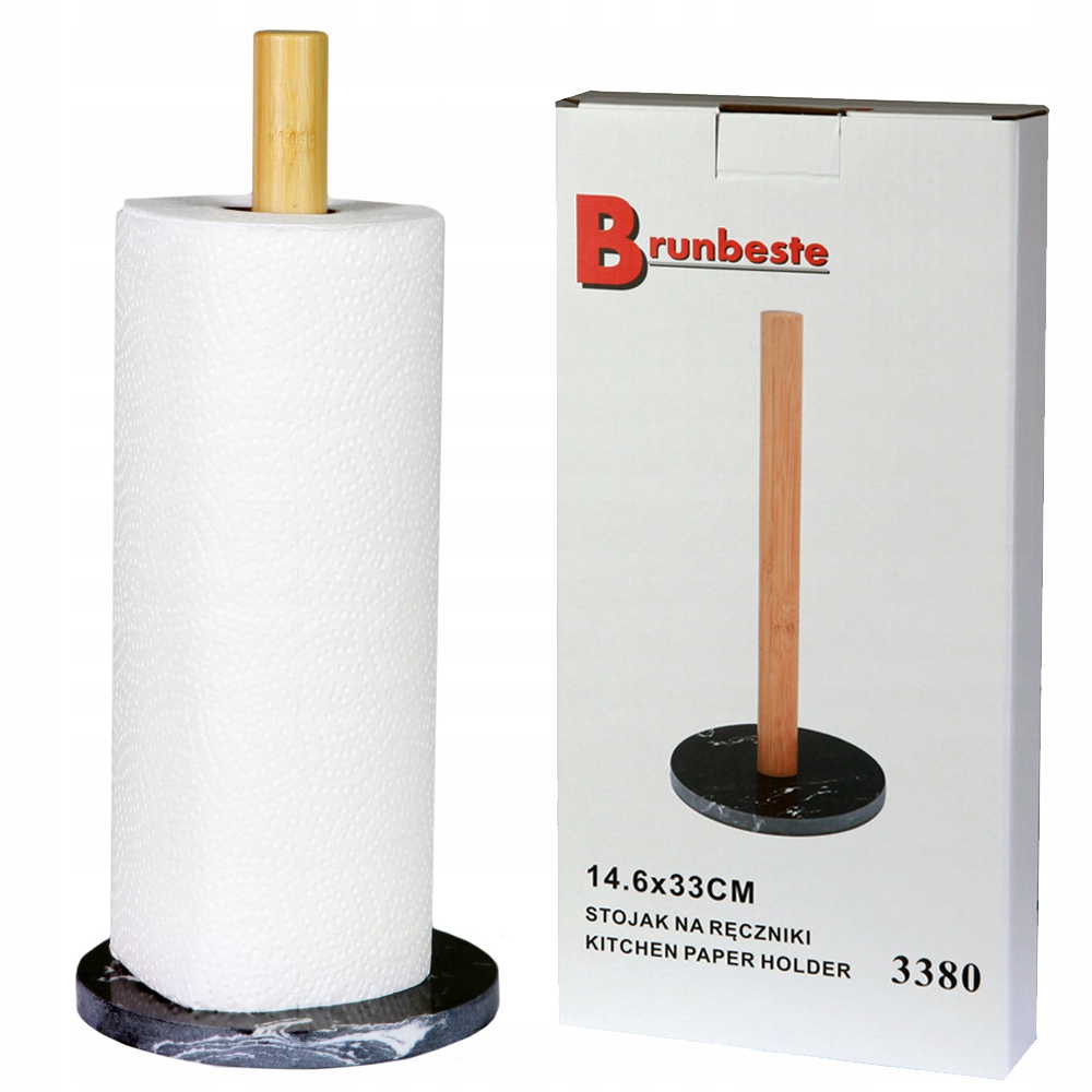 STOJAK KUCHENNY NA RĘCZNIK PAPIEROWY BAMBUS PODSTAWA KAMIENNA GRANITOWA Kod producenta BB3380