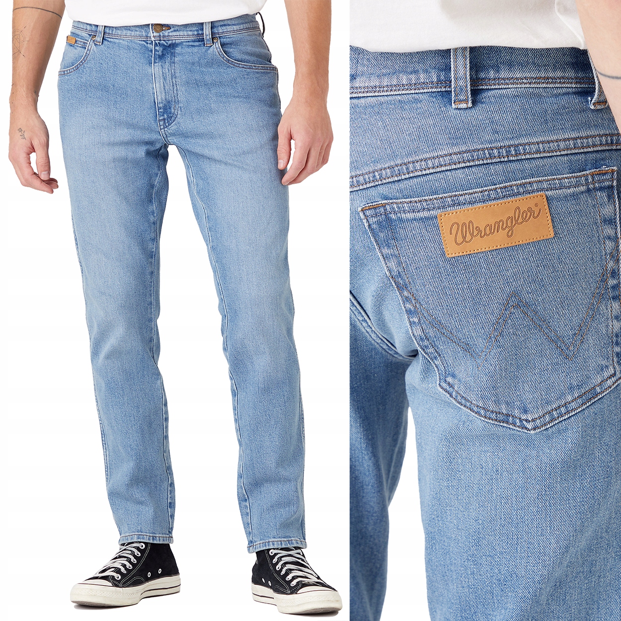 Wrangler Texas Slim Green Steel Džíny Přiléhavé Džínové Kalhoty W38 L30