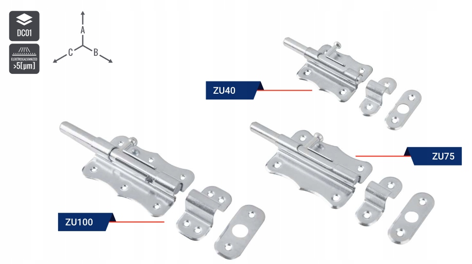 ZASUWKA ZASUWA BLOKADA UNIWERSALNA DO DRZWI 100 mm EAN (GTIN) 5907484581900