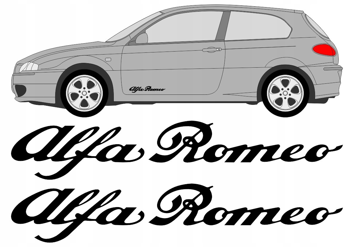 

Naklejki Alfa Romeo na drzwi samochodu