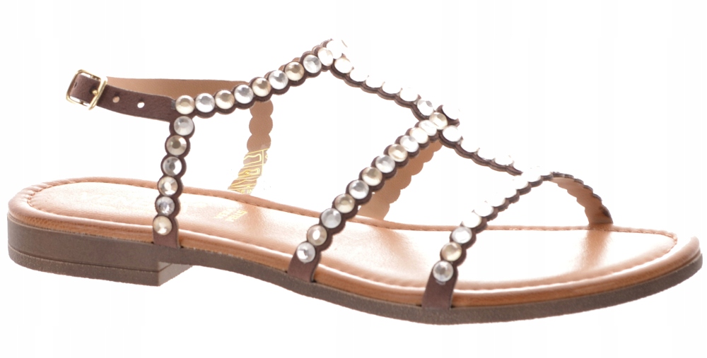 Venezia Hnědé Dámské Sandály S Plochým Podpatkem 36