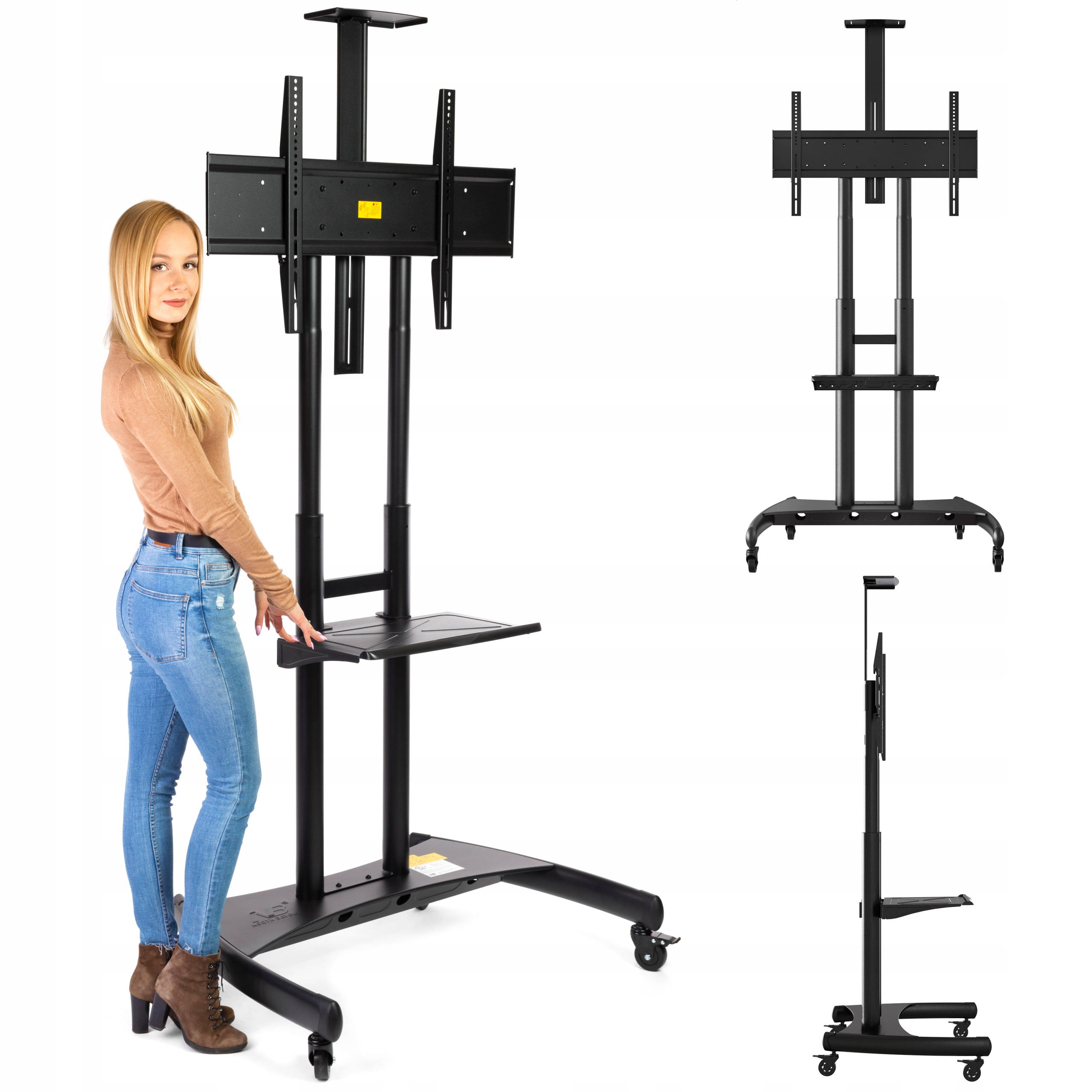 Regulowany Solidny Mobilny Stojak Tv Stand do telewizorów LCD 55'-90' Vesa