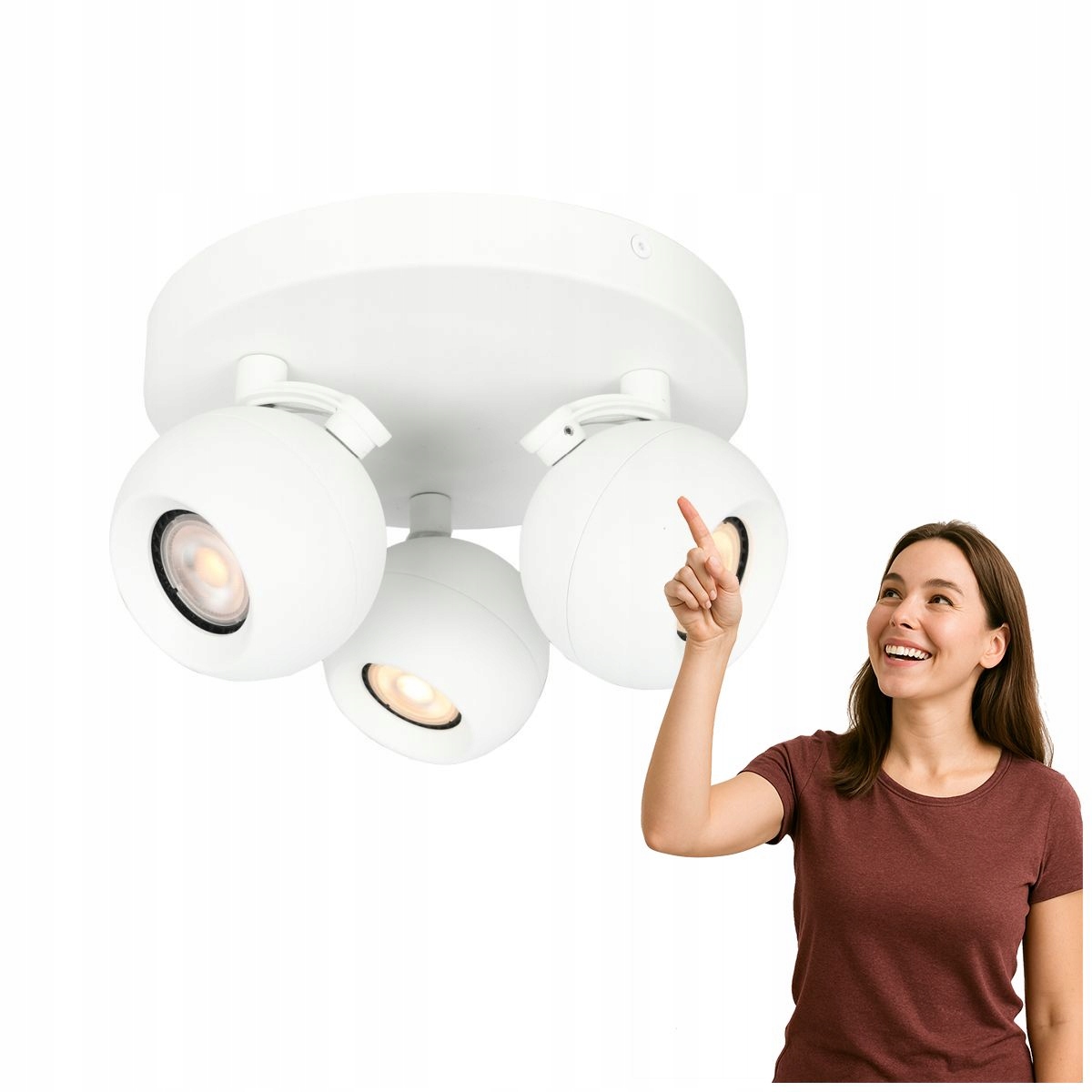 Moderný reflektor Lafin Biely 3xGU10, štýl Italux