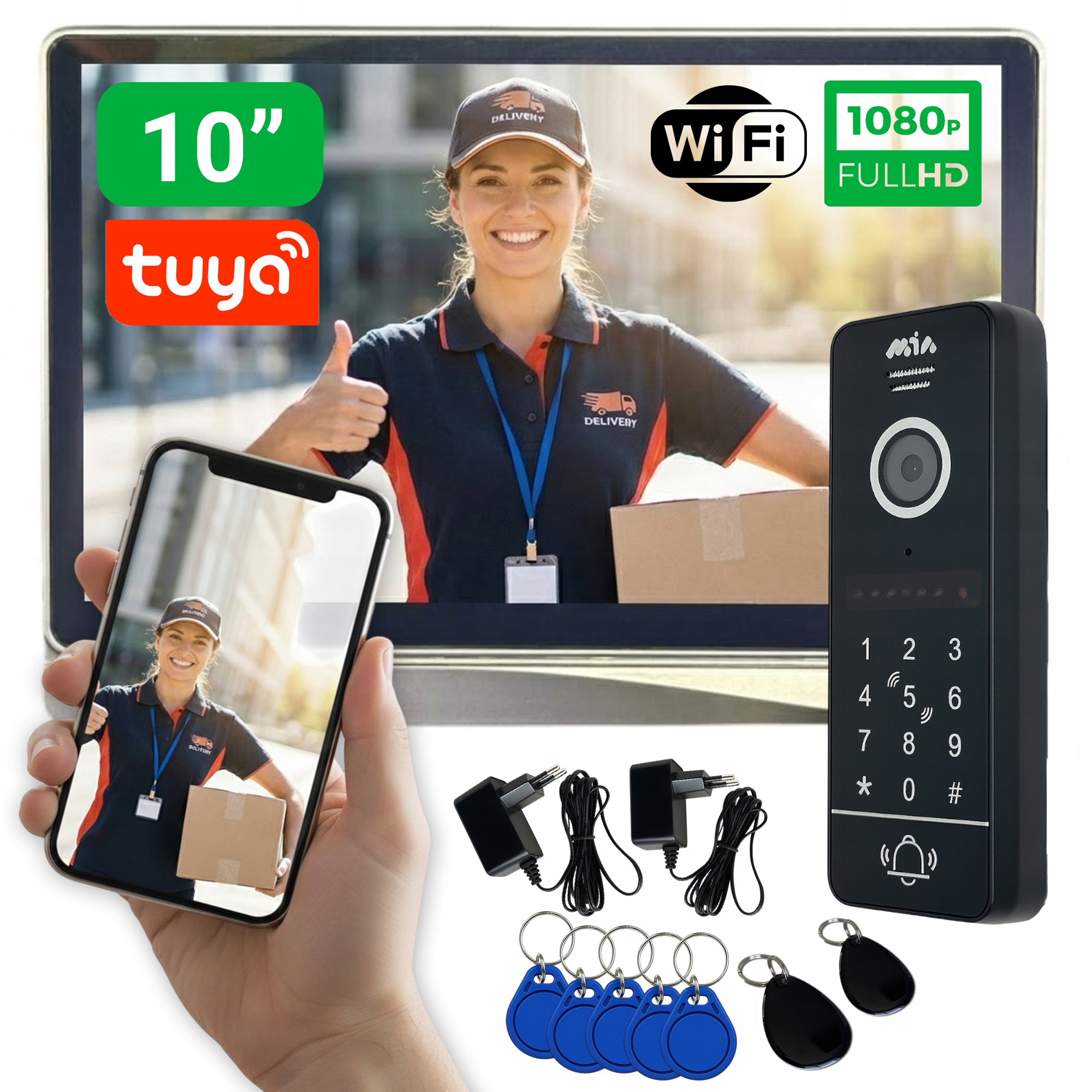 Videovrátnik Wifi dotykový Full Hd s aplikáciou Tuya 10B-SD bránová stanica