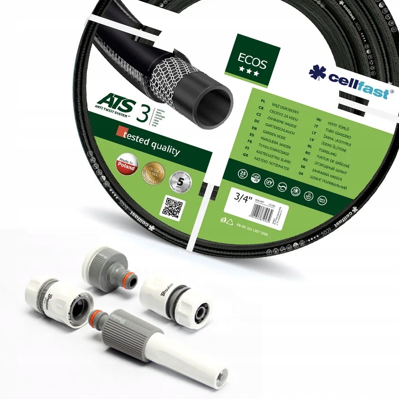 

Wąż ogrodowy 3/4" 50m Ecos Cellfast złączki