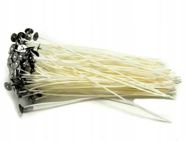 

Knoty do świec z blaszkami 12 cm 10 szt.