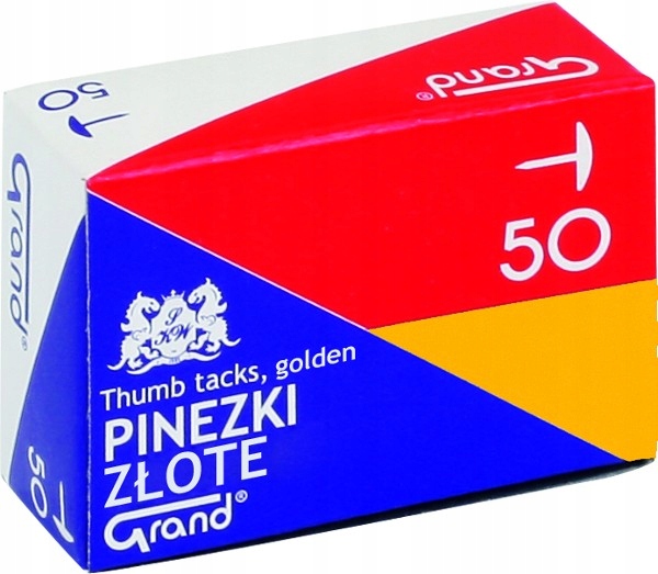 

Pinezki klasyczne Grand 50szt. złote