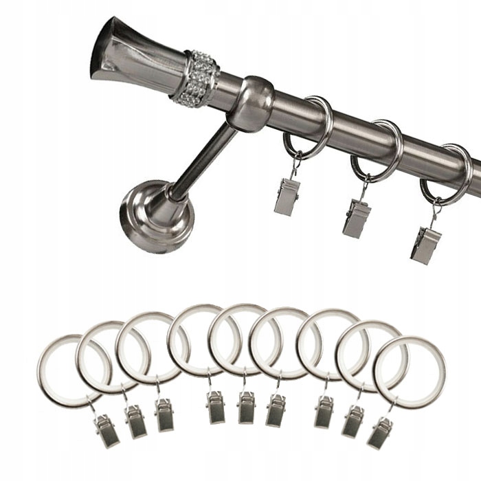 

Kompletny karnisz ciche żabki gładka rurka 19 mm