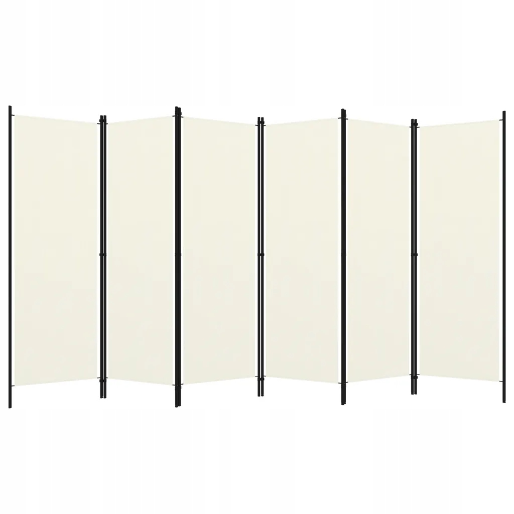 Parawan 6-panelowy, kremowy, 300 x 180 cm Wysokość parawanu 180 cm