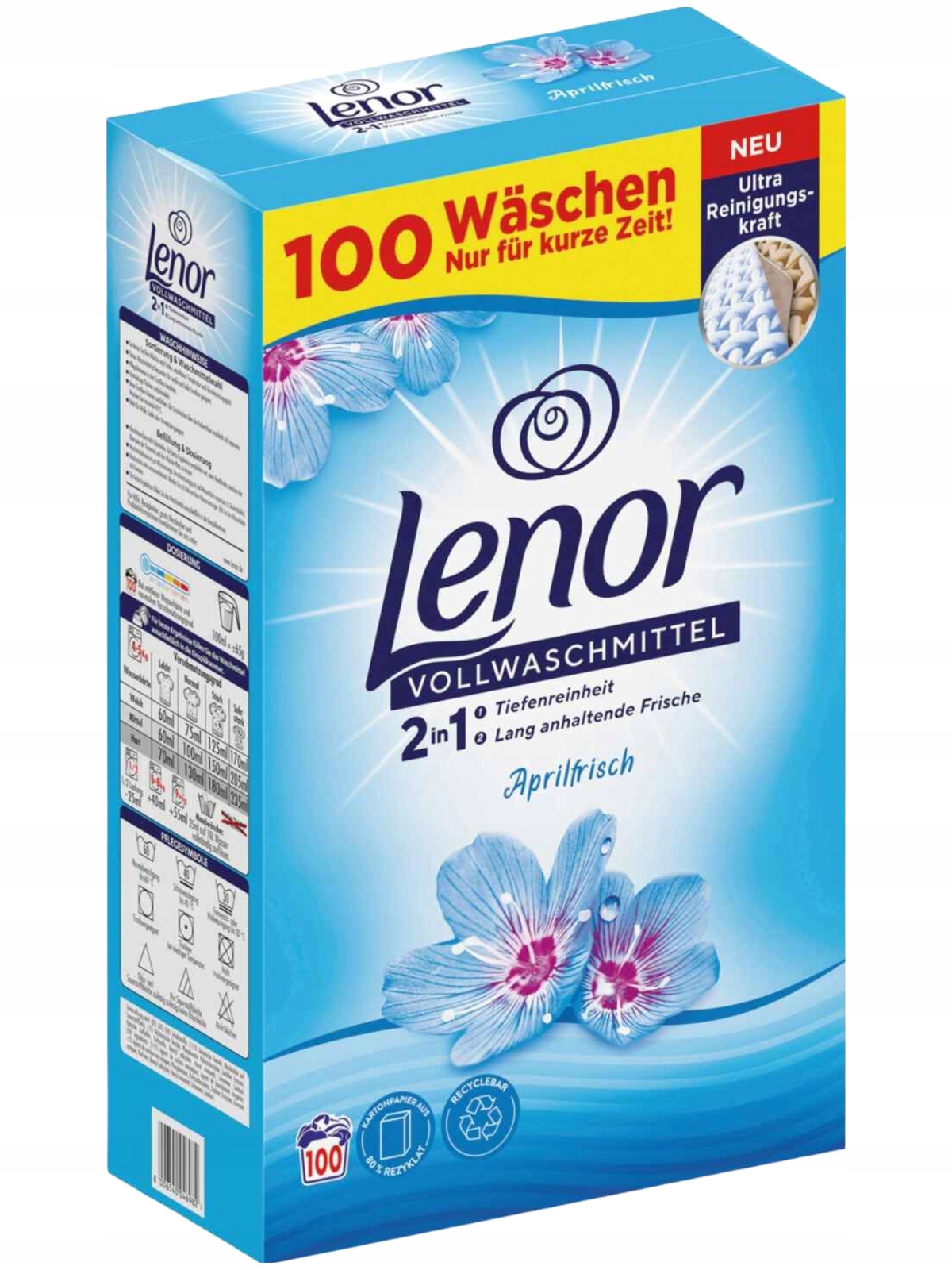 Levně Lenor prací prášek Aprilfrisch 100 dávek/6,5 kg Univerzální