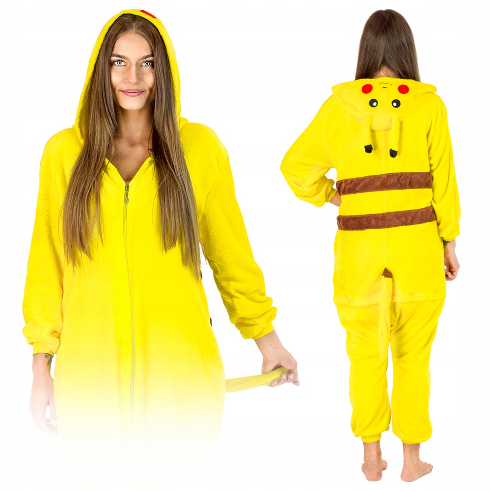 KOSTIUM PRZEBRANIE STRÓJ ONESIE PIKACHU PIŻAMA JEDNOCZĘŚCIOWA KOMBINEZON XL