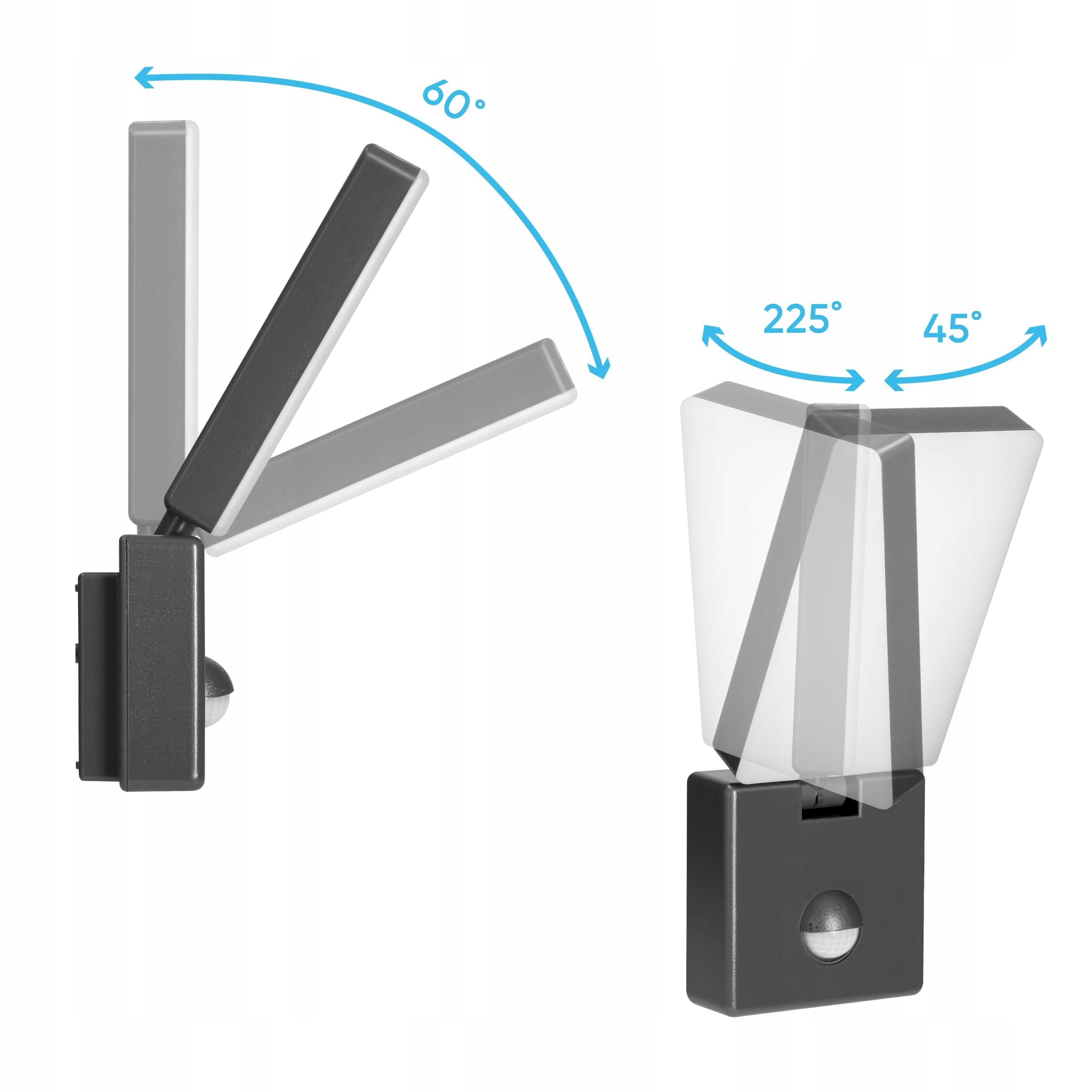 Lampa Zewnętrzna LED Z Czujnikiem Ruchu Wodoodporna Szara 10W MIRATIC — miniatura 3