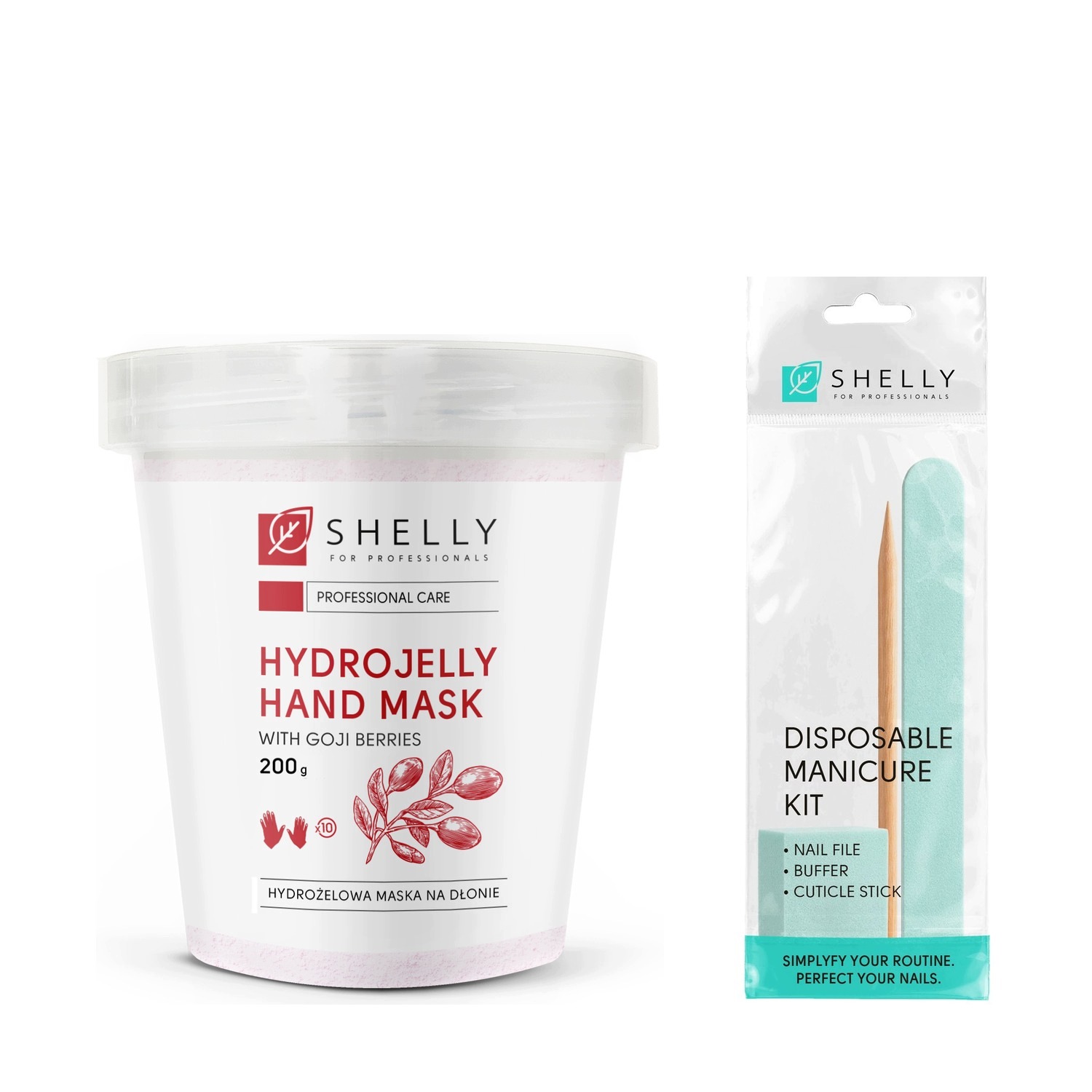 Hydrogelová maska na ruce s bobulemi goji Shelly 200 g sada na manikúru