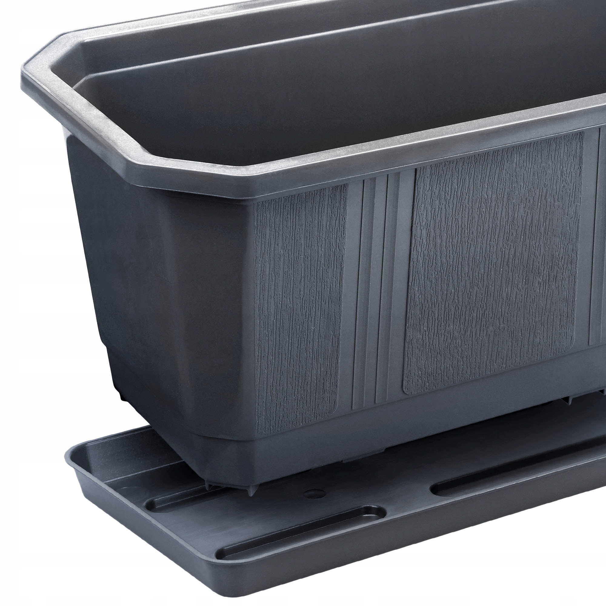 4x SKRZYNKA BALKONOWA 60cm UCHWYTY GRAFITOWA Długość maksymalna 60 cm