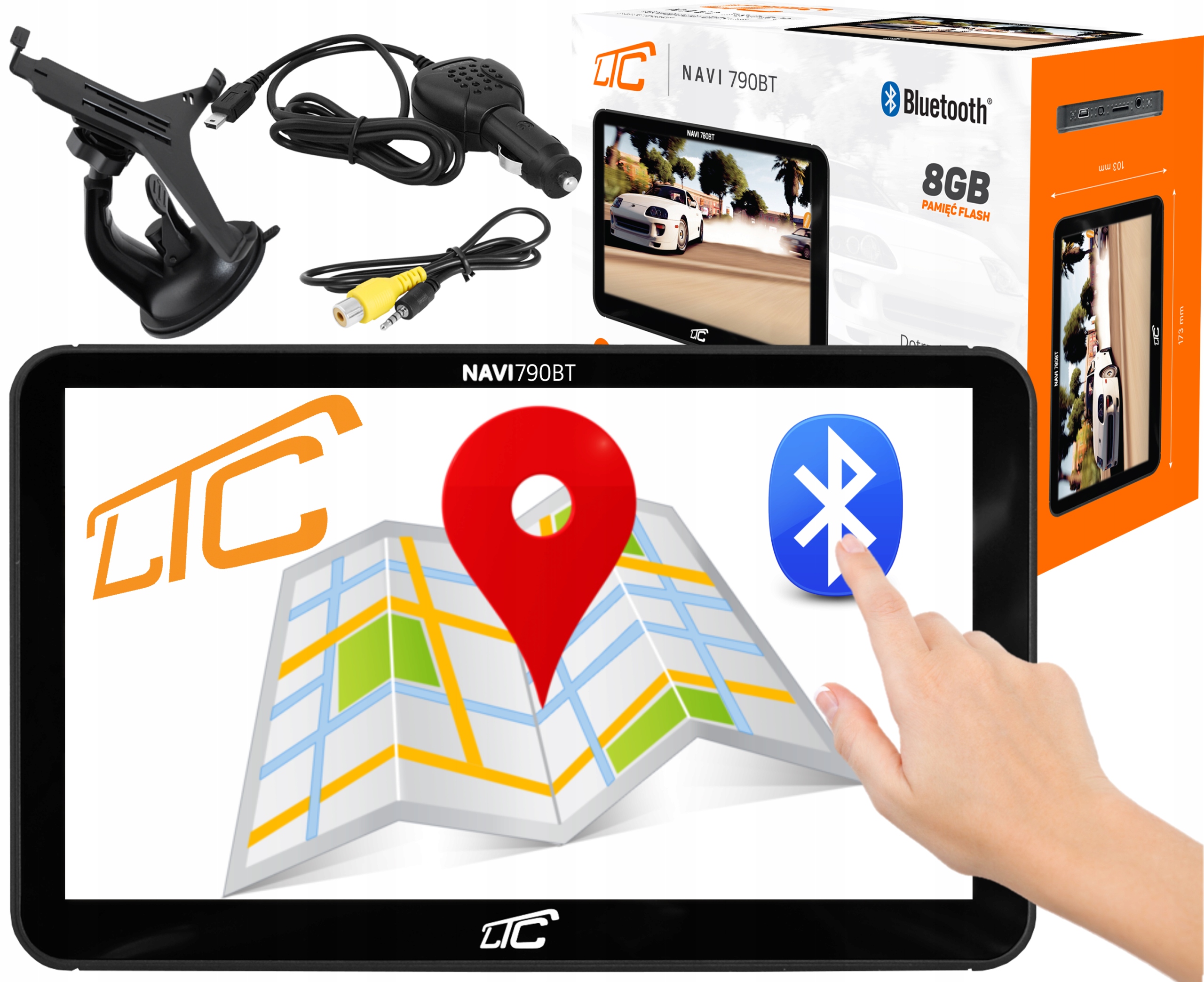 Gps Navigace Ltc 7" 790BT Bluetooth Odemčený Systém Do Auta Tira 8GB
