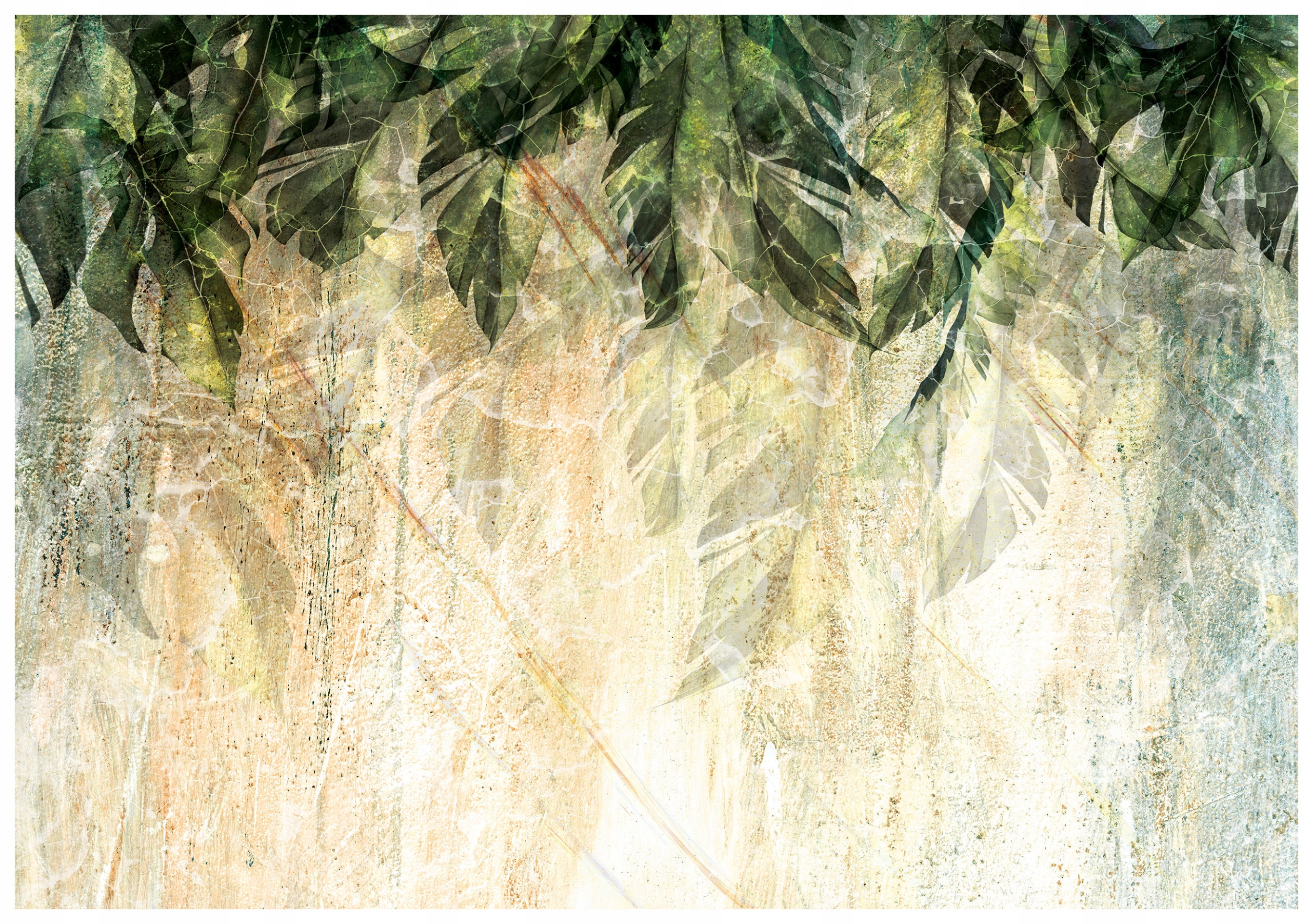 Fototapeta Listy Zeleň Béžová Abstrakce Příroda Klid 254x184 lepidlo