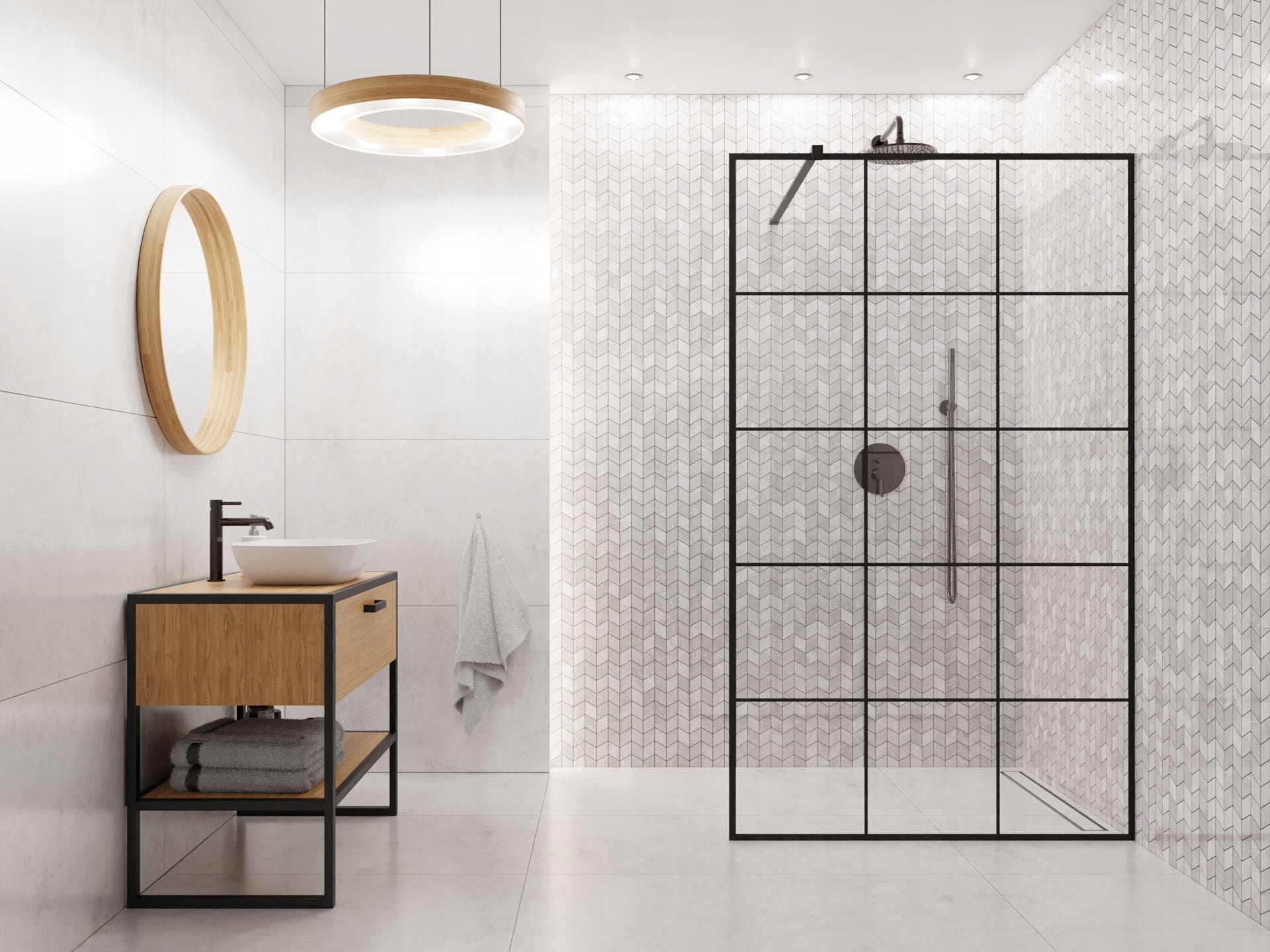 MOZAIKA GRESOWA CHEVRON ROMB LEZA GREY Grubość 9 mm