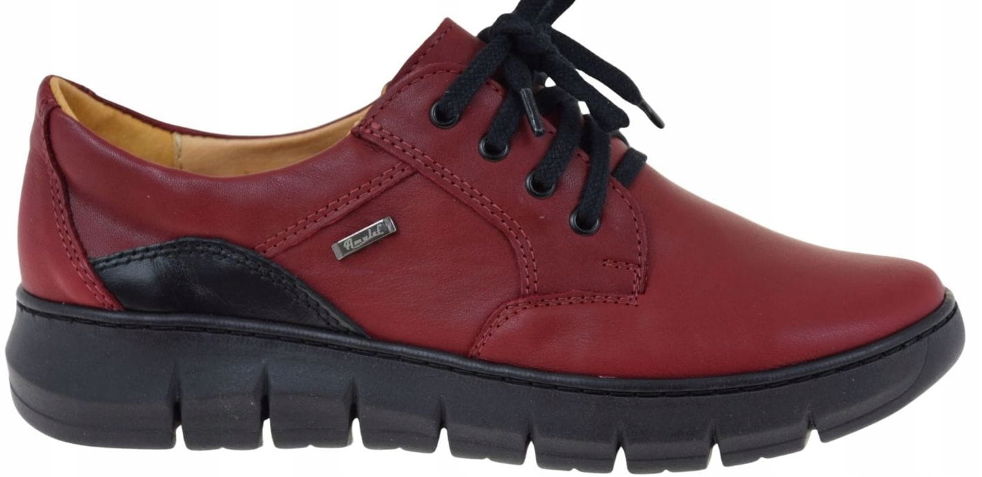 Dámské kožené polobotky Amulet 434 vínové na klínku, pohodlné a módní, velikost R37