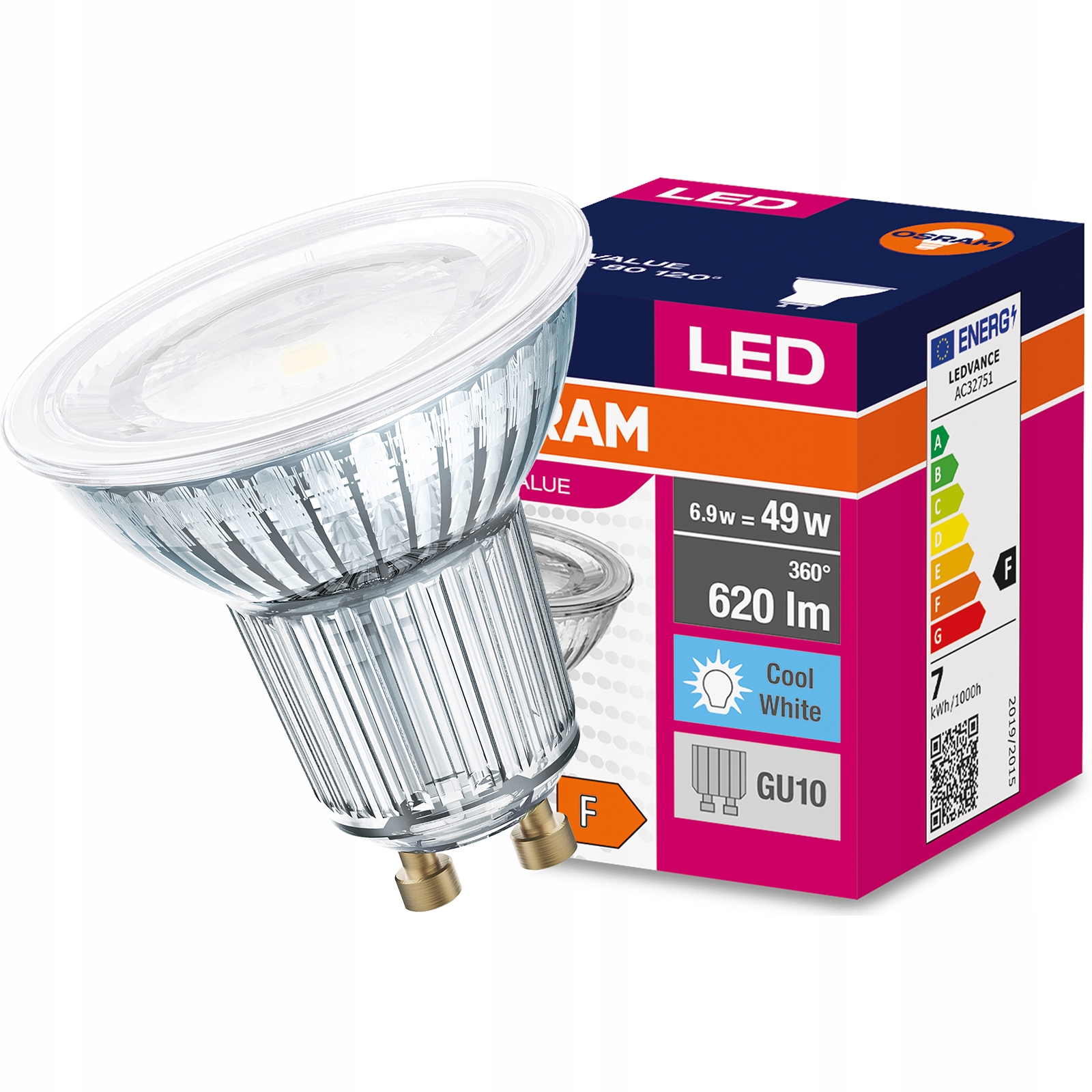 

Żarówka Led GU10 6,9W 49W 4000K 120° Osram