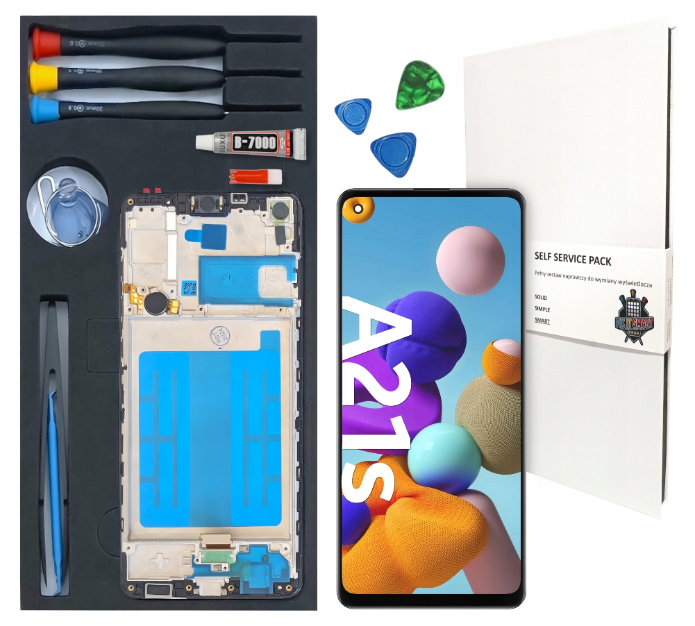 LCD displej Pro Samsung A21S Originální Sada Rámeček Zila A217