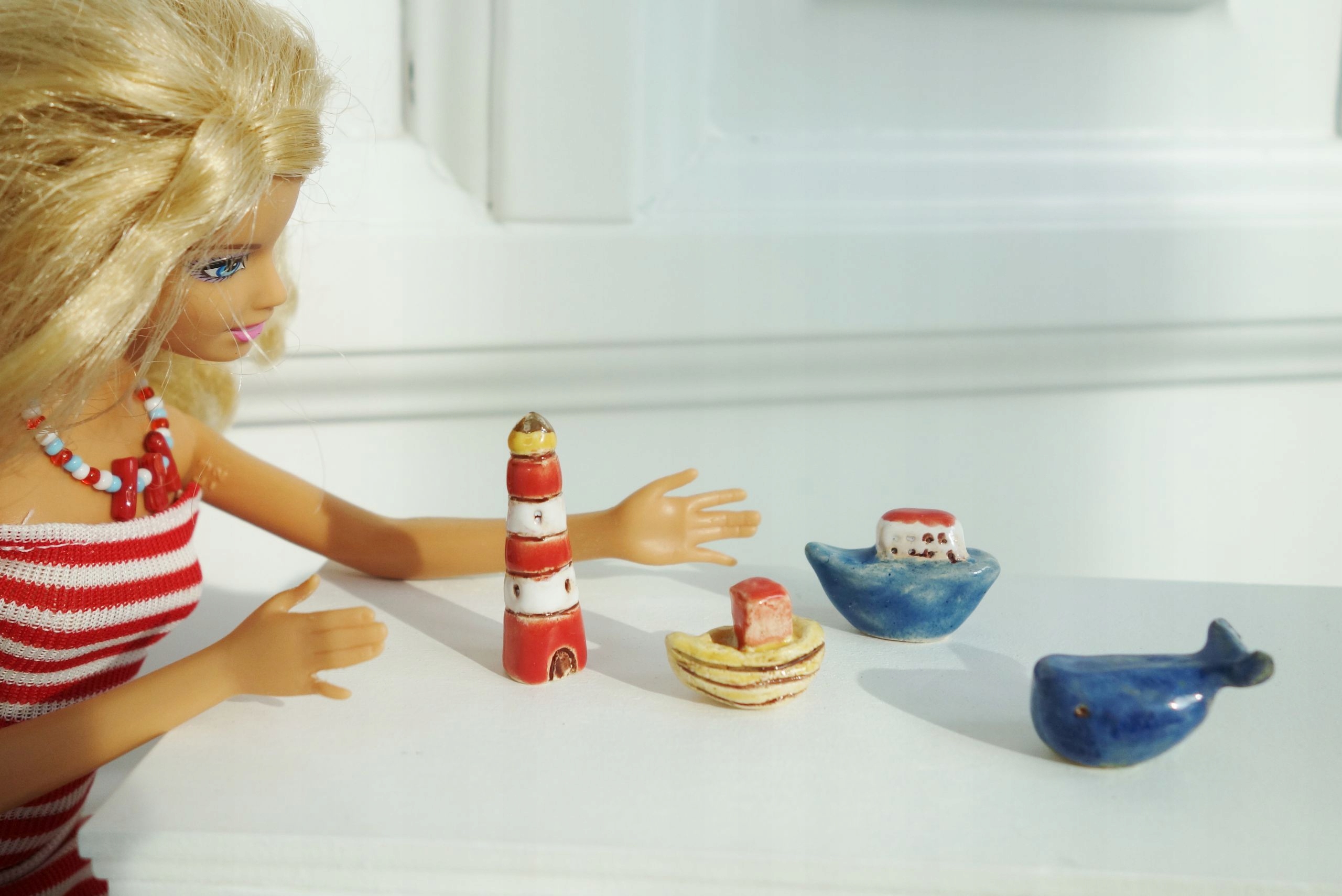 Miniatura Maják keramika,mořská dekorace