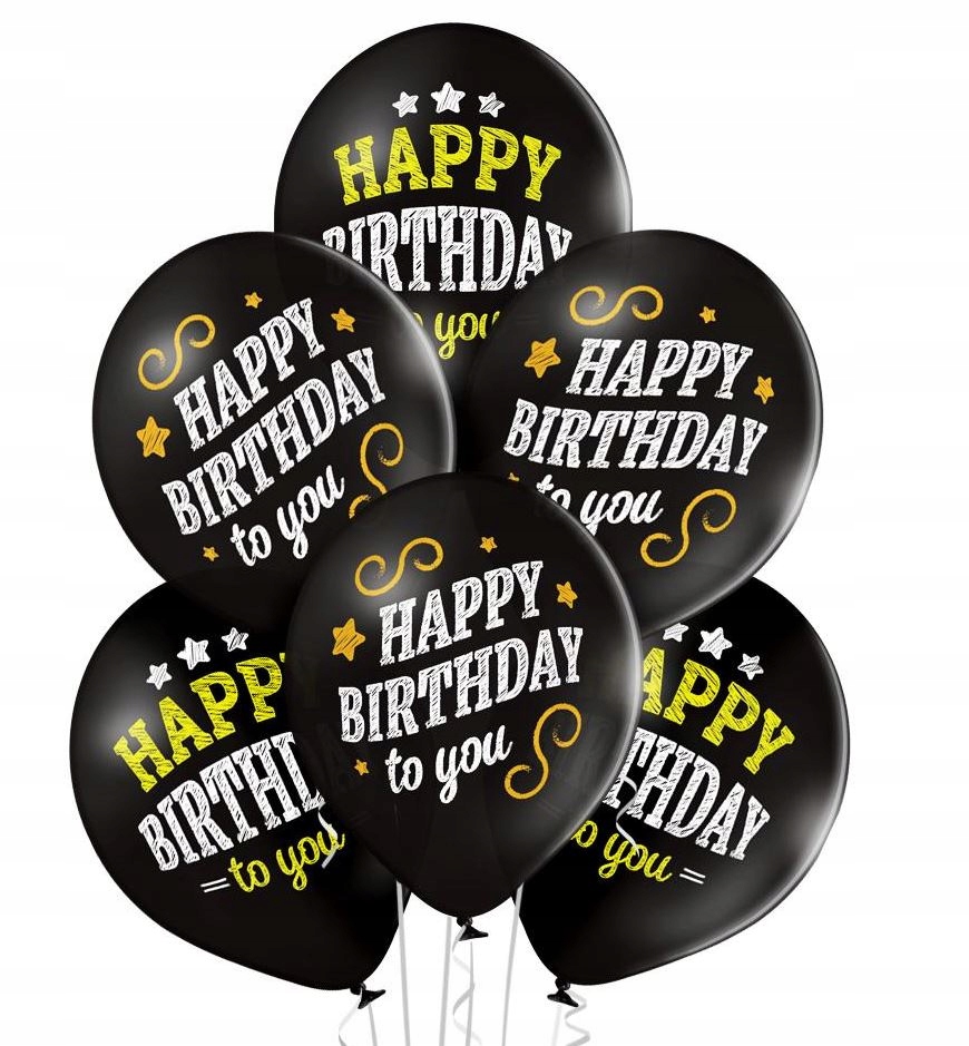 

Balony urodziny 6szt MIX kolor Happy Birthday
