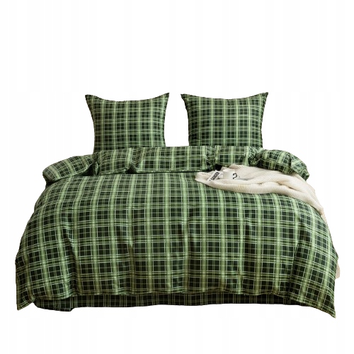 Pościel Dwuosobowa Krata komplet pościeli 220x200 z 2 Poszewkami 70x80