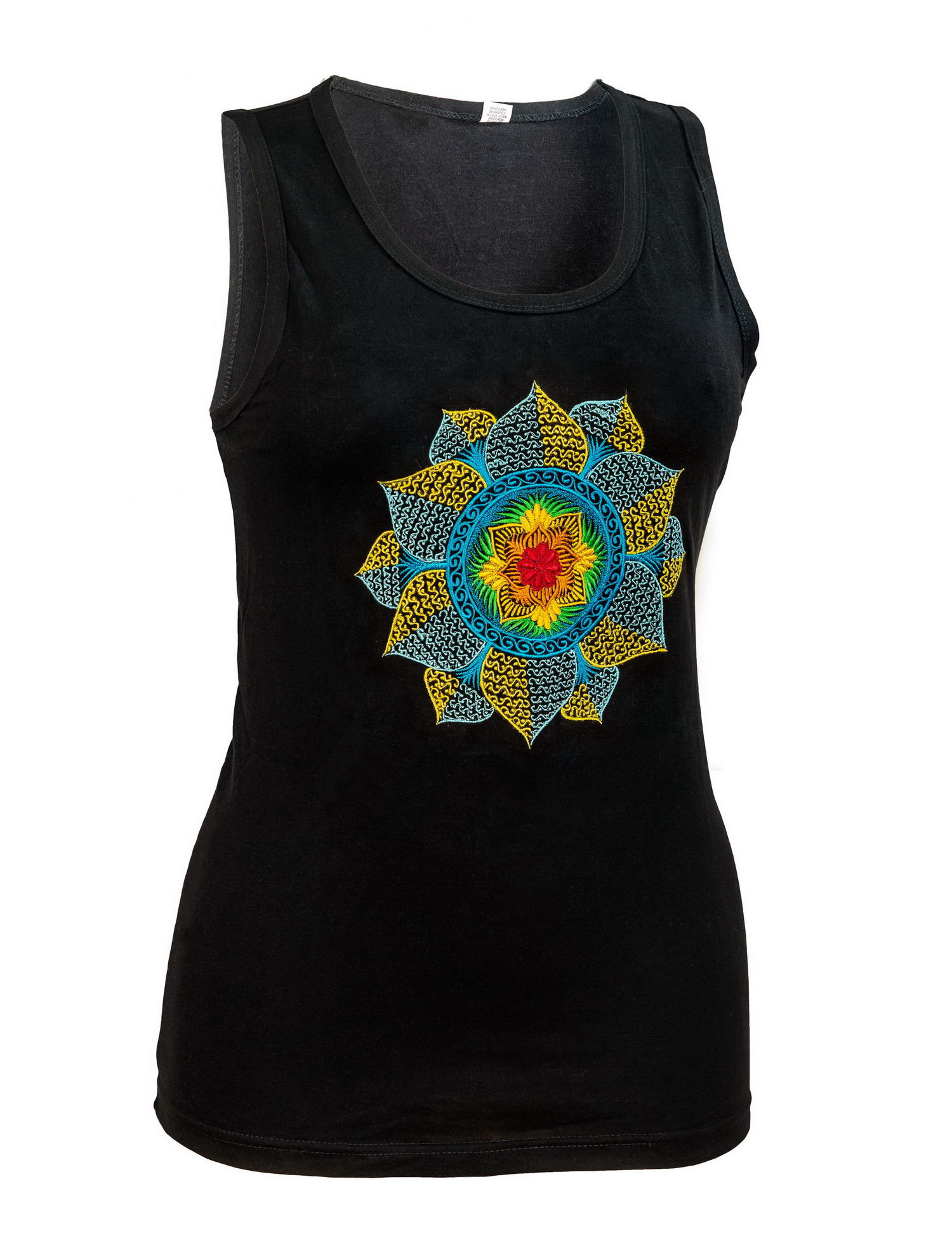 Vyšívaný top bez rukávů Mandala M