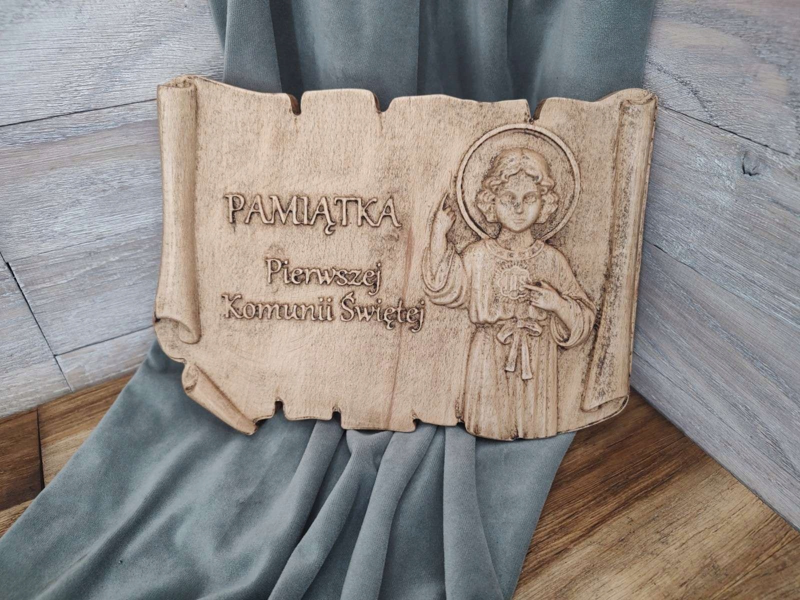 Vzpomínka na první svaté přijímání dřevěný obrázek persoanlizovaná rytina