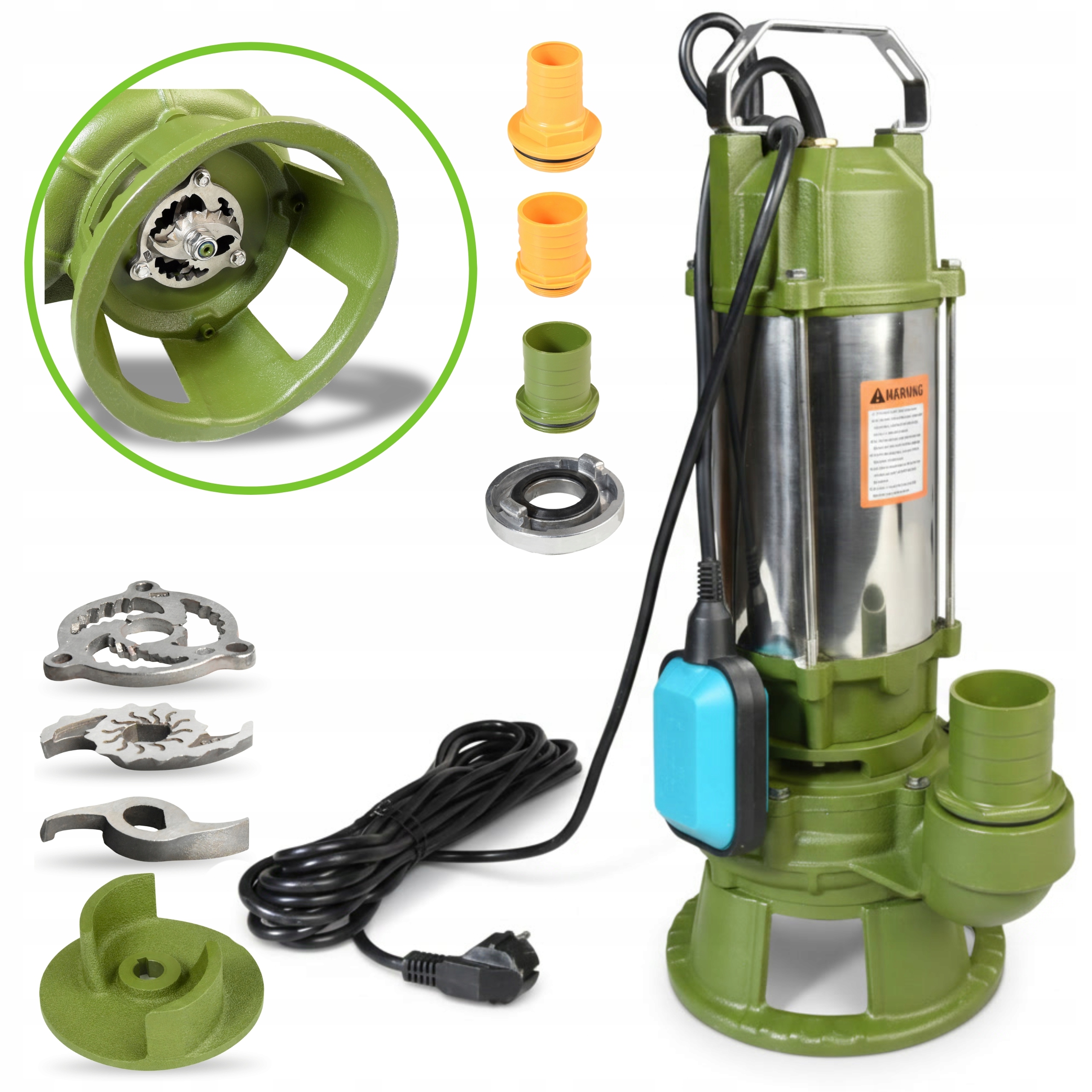 Pumpa Do Žumpy 1500 W S Rozdrvovačom 360 l/min Výkonná, Liatinová Na Odpadovú Vodu