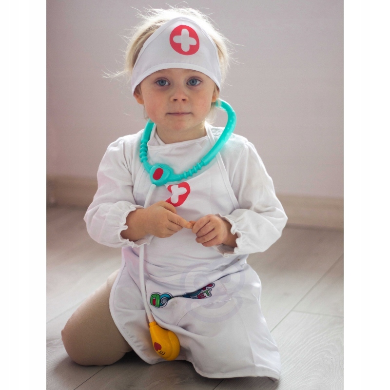 WOOPIE Strój Pielęgniarki Kitel Fartuszek z Czepkiem Pielęgniarki Marka Woopie