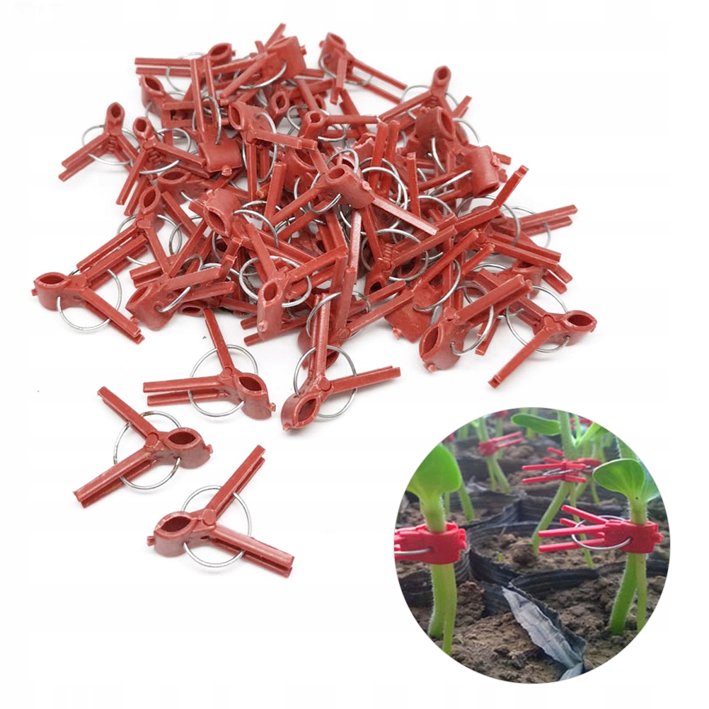 KLIPSY DO SZCZEPIENIA ROŚLIN PLASTIKOWE OKRĄGŁY OTWÓR OGRODOWYCH 100SZT